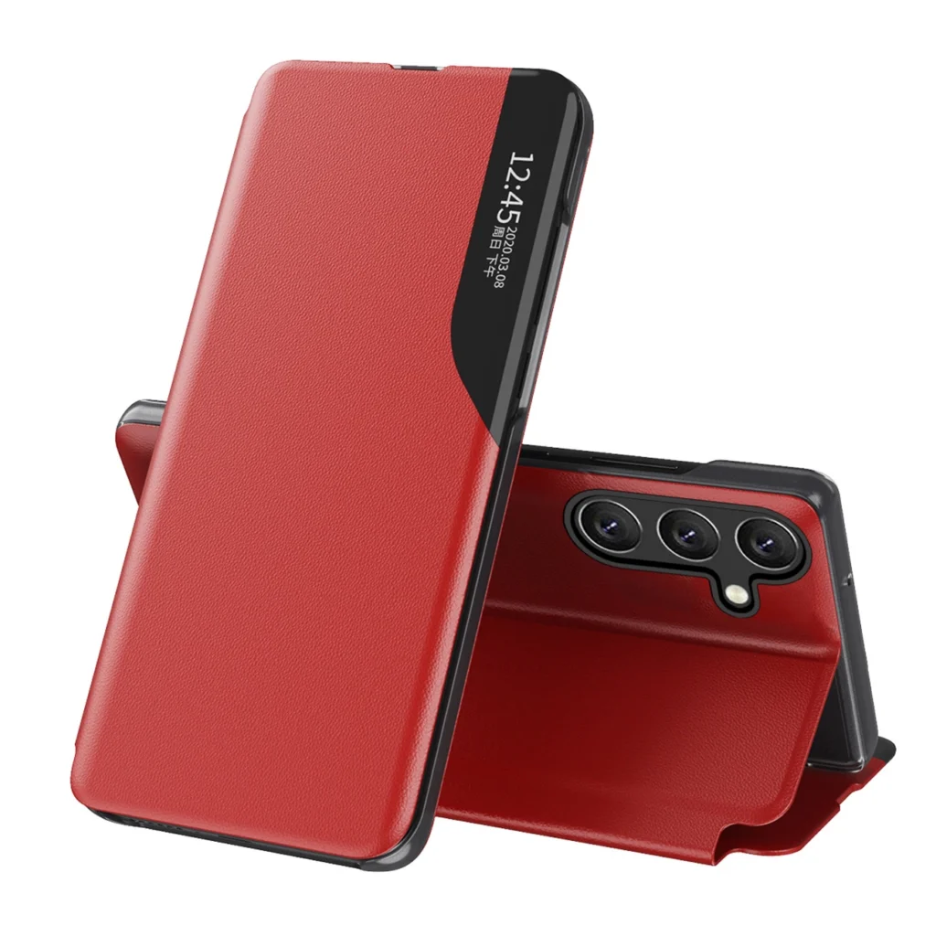 Eco Leather View Elegant With Flap And Stand Function Red Kryt Samsung Galaxy A56 5G