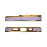 Fashion Gold Frame Gel Cover Purple Kryt Samsung Galaxy A12