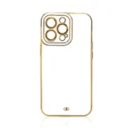 Fashion Gold Frame Gel Cover White Kryt Samsung Galaxy A12