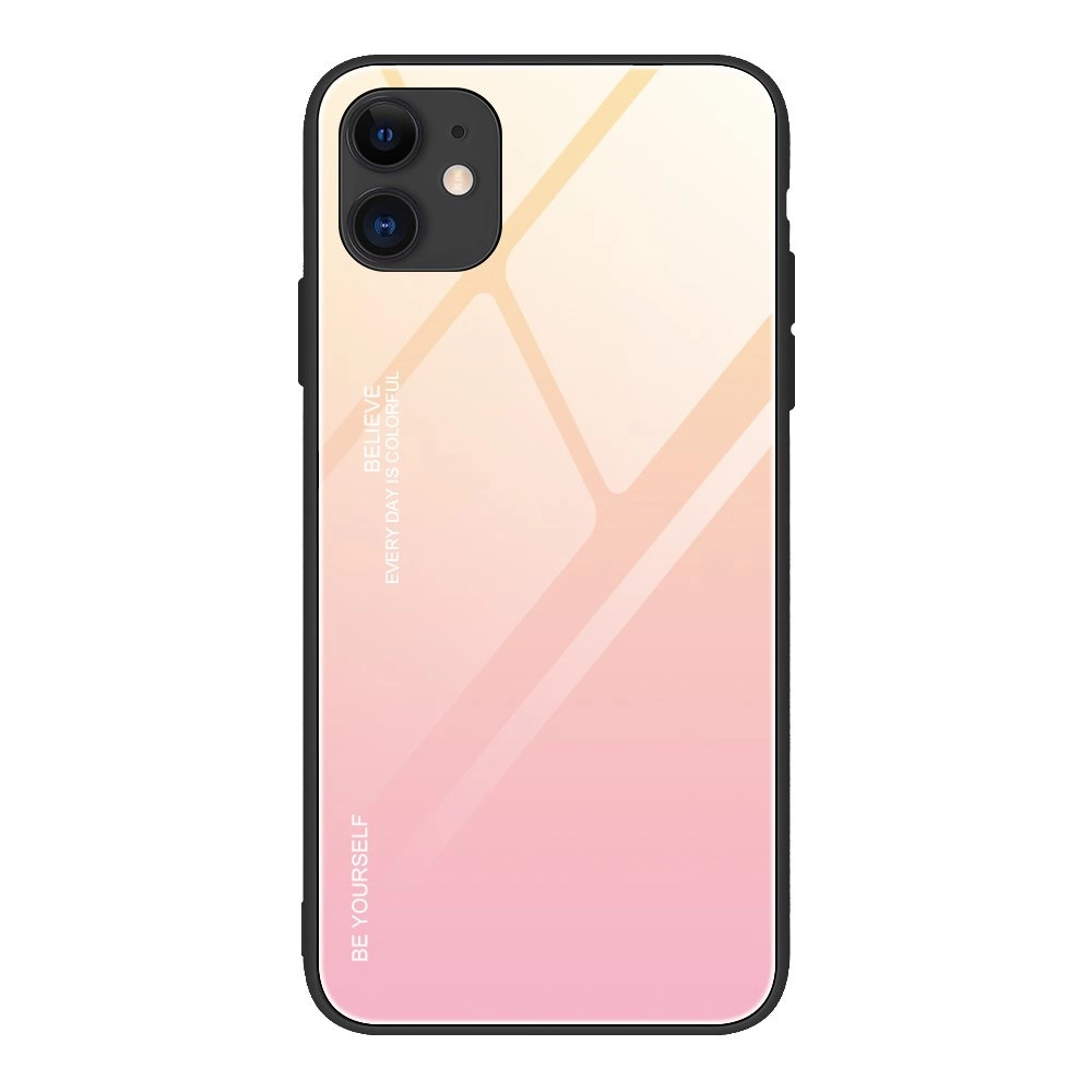 Gradient Glass Durable Cover With Tempered Glass Back Pink iPhone 12 Mini
