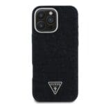 Guess Denim Triangle Logo MagSafe Black Kryt iPhone 16 Pro