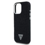 Guess Denim Triangle Logo MagSafe Black Kryt iPhone 16 Pro