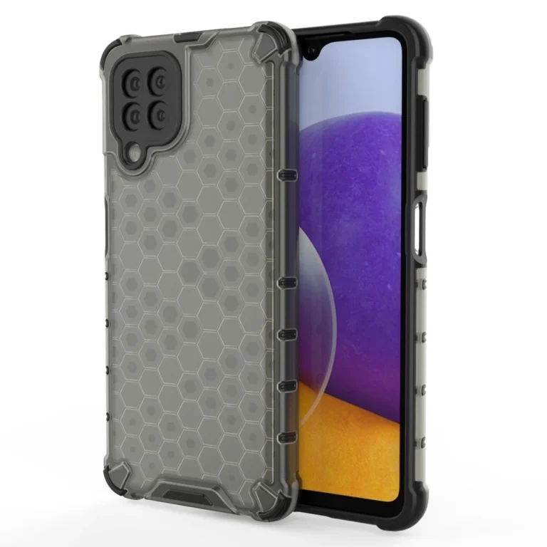 Honeycomb Armor Cover With TPU Bumper Black Kryt Samsung Galaxy A22 4G