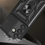 Hybrid Armor Camshield With Camera Cover And Metal Ring Black Kryt Samsung Galaxy S25