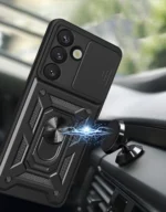 Hybrid Armor Camshield With Camera Cover And Metal Ring Black Kryt Samsung Galaxy S25