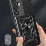 Hybrid Armor Camshield With Camera Cover And Metal Ring Black Kryt Samsung Galaxy S25 Plus
