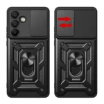 Hybrid Armor Camshield With Stand And Camera Cover Black Kryt Samsung Galaxy A56 5G