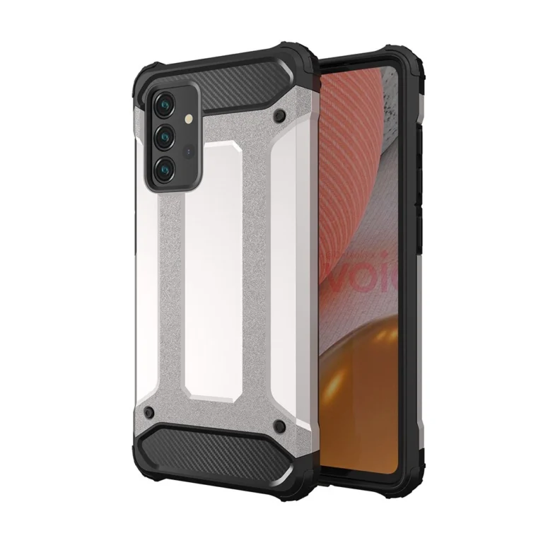 Hybrid Armor Tough Rugged Cover Silver Kryt Samsung Galaxy A72