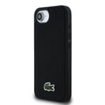 Lacoste Iconic Petit Pique Woven Logo MagSafe Black Kryt iPhone 16e