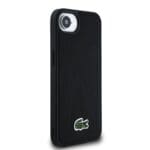 Lacoste Iconic Petit Pique Woven Logo MagSafe Black Kryt iPhone 16e