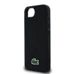 Lacoste Iconic Petit Pique Woven Logo MagSafe Black Kryt iPhone 16e