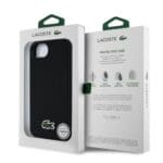 Lacoste Iconic Petit Pique Woven Logo MagSafe Black Kryt iPhone 16e