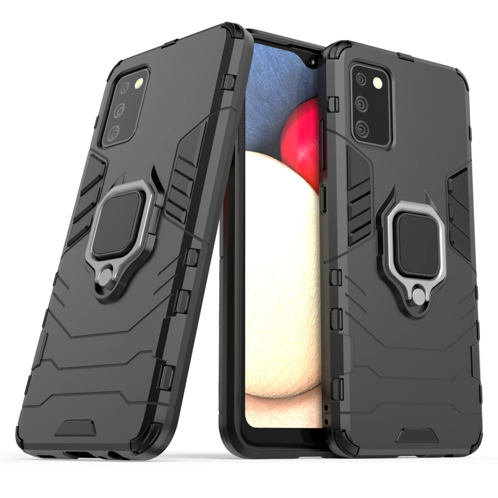 Ring Armor Tough Hybrid Cover + Magnetic Holder (166.5) Black Kryt Samsung Galaxy A03s