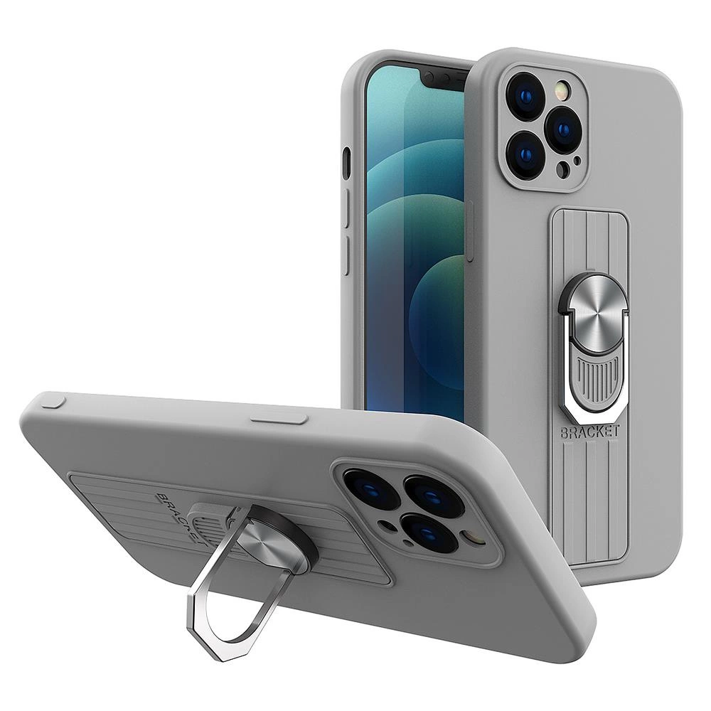 Ring Silicone With Finger Grip And Stand Silver Kryt Samsung Galaxy A72