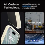 Spigen Crystal Hybrid Clear Beige Kryt iPhone 15 Pro Max