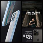 Spigen Crystal Hybrid Clear Blue Kryt iPhone 15 Pro Max