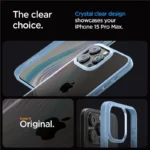 Spigen Crystal Hybrid Clear Blue Kryt iPhone 15 Pro Max