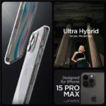 Spigen Crystal Hybrid Clear Kryt iPhone 15 Pro Max