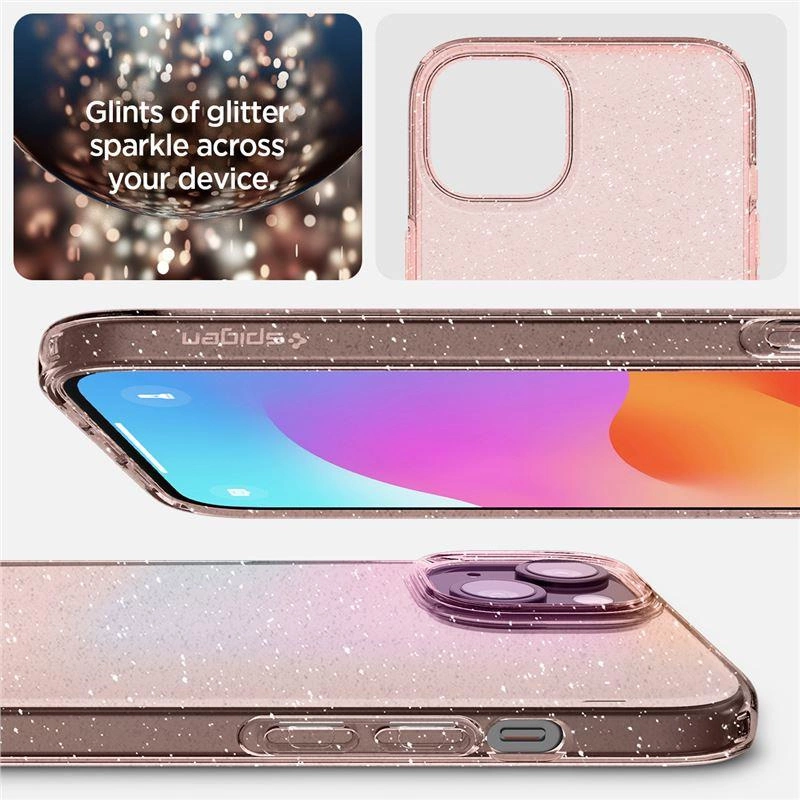 Spigen Liquid Crystal Glitter Pink/Clear Kryt iPhone 15 Plus