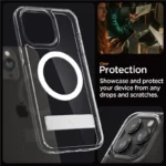 Spigen Ultra Hybrid S MagSafe With Stand For Transparent Kryt iPhone 15 Pro