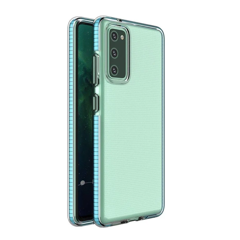 Spring Clear TPU Gel Protective Cover With Colorful Frame Light Blue Kryt Samsung Galaxy A72