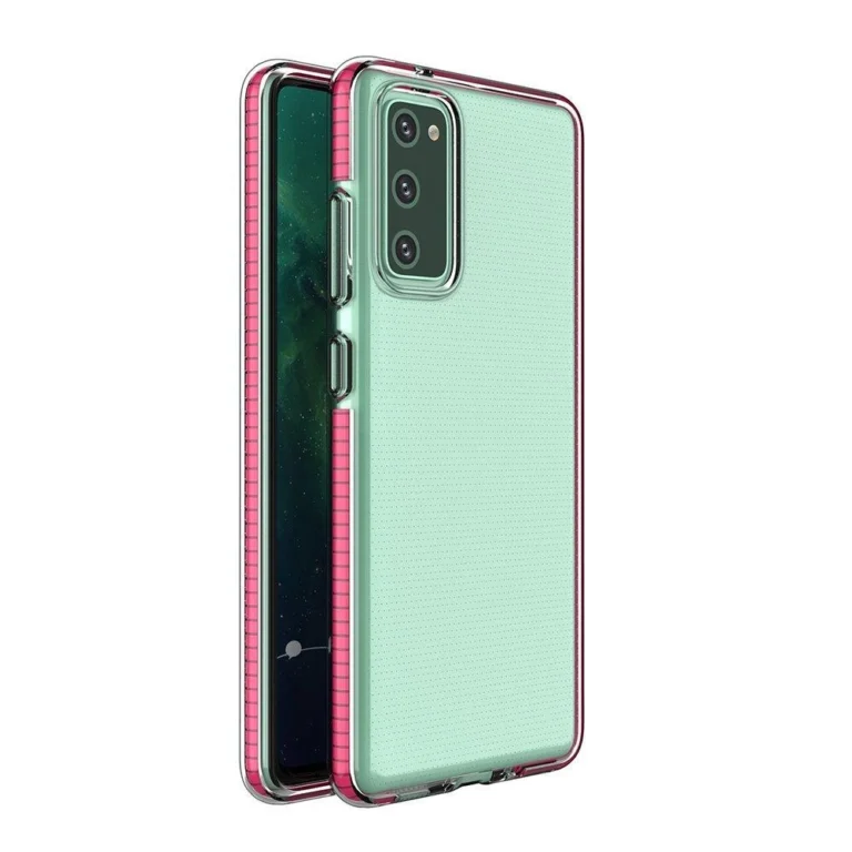 Spring Clear TPU Gel Protective Cover With Colorful Frame Light Pink Kryt Samsung Galaxy A72