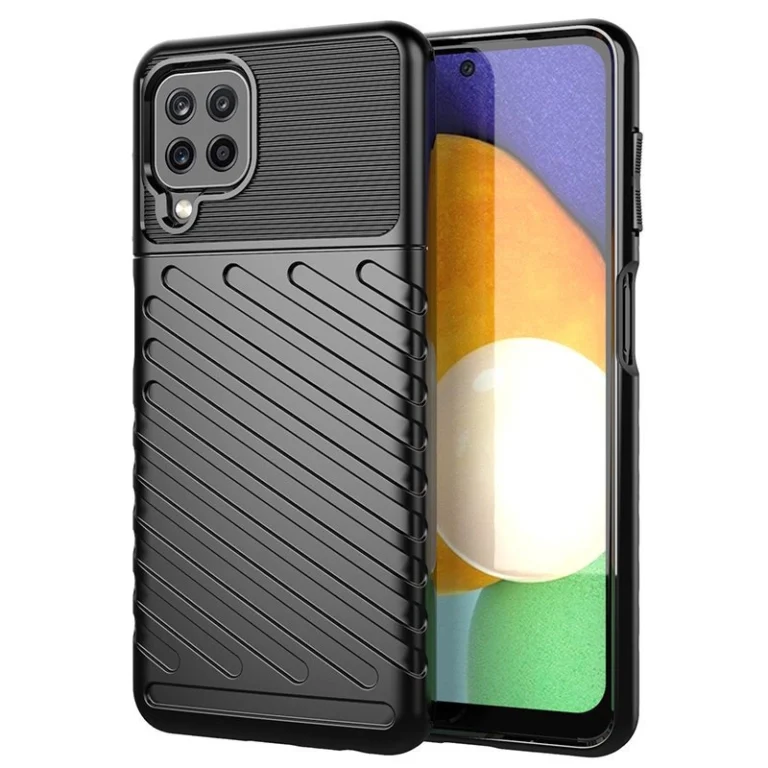 Thunder Flexible Tough Rugged Cover TPU Black Kryt Samsung Galaxy A22 4G