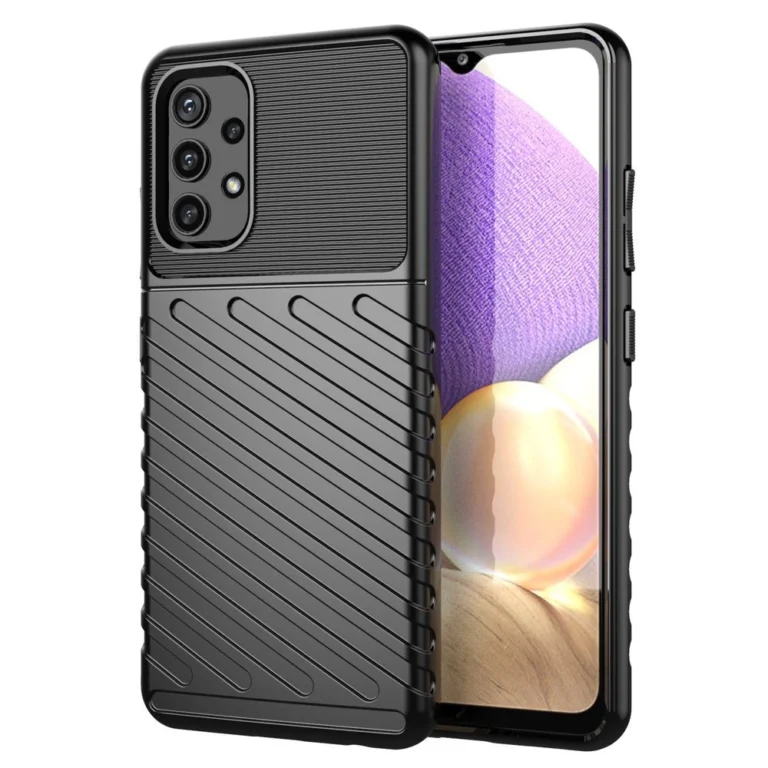 Thunder Flexible Tough Rugged Cover TPU Black Kryt Samsung Galaxy A72