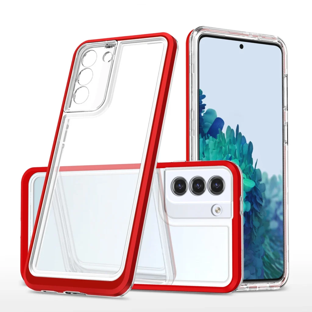Clear 3In1 Silicone Cover With Frame Red Kryt Samsung Galaxy S23 Plus