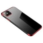 Clear Color Gel TPU Electroplating Frame Cover Red Kryt Samsung Galaxy S21 Plus