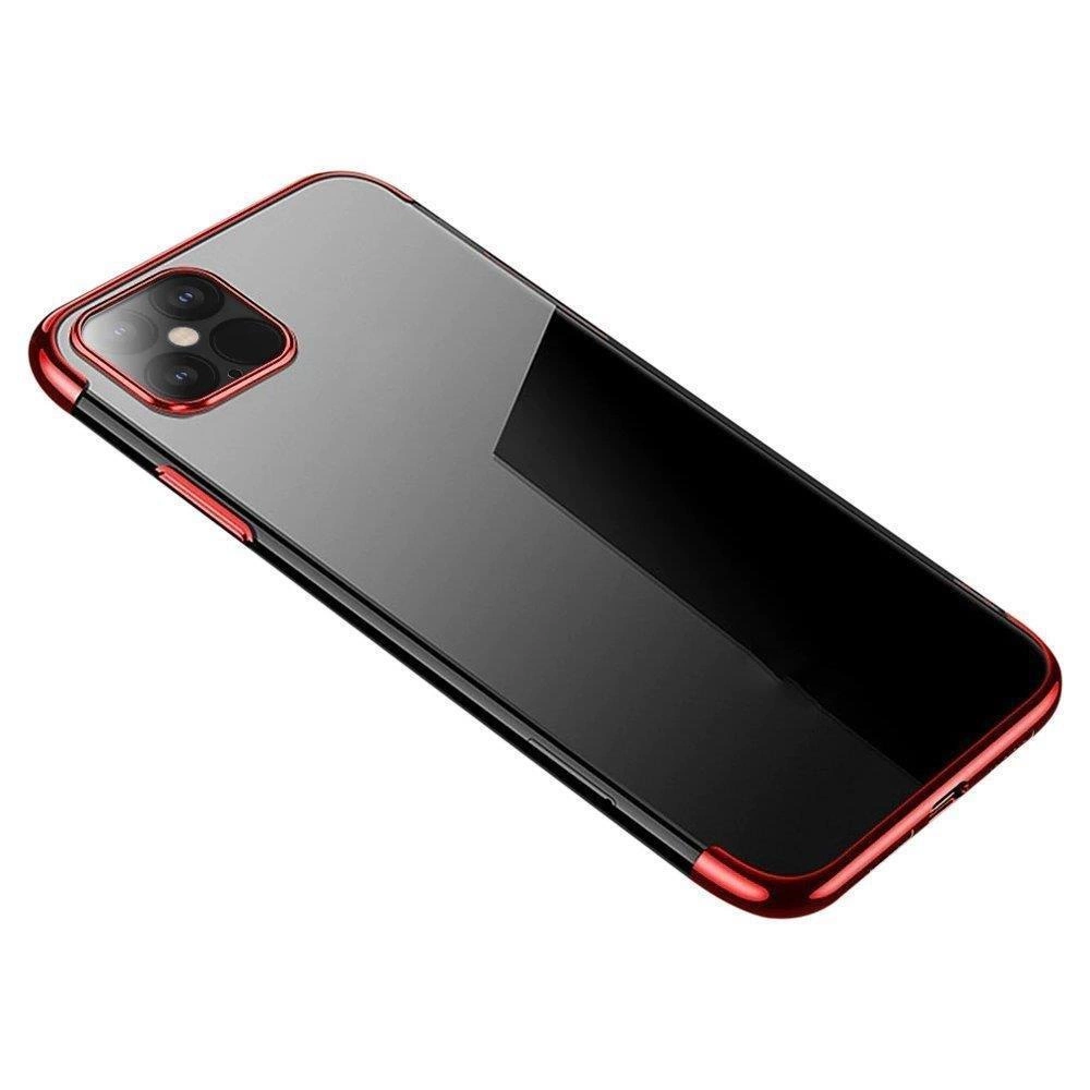 Clear Color TPU Gel Cover With Metallic Frame Red Kryt Samsung Galaxy S22 Plus