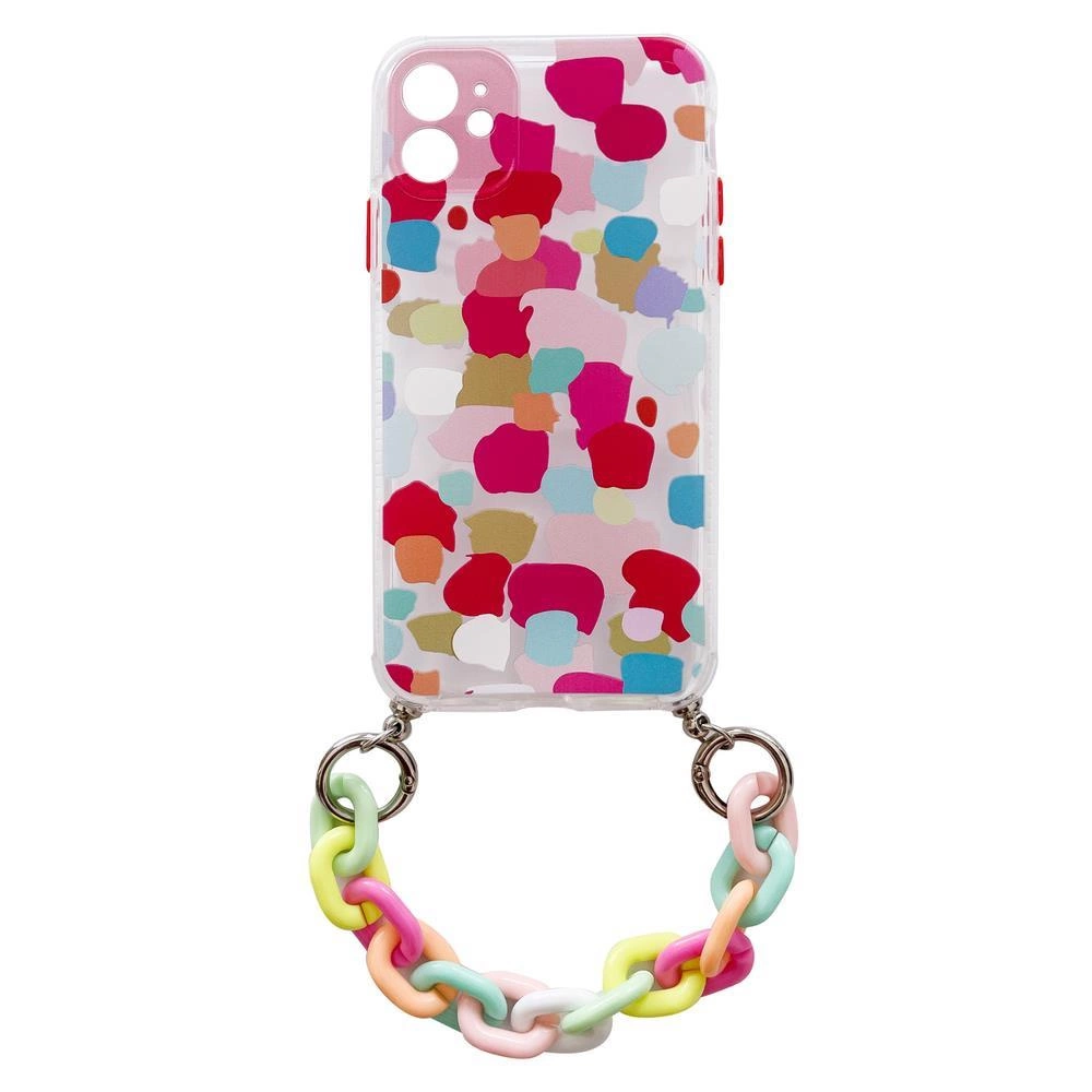 Color Chain Gel Flexible Elastic Cover With A Chain Pendant Multicolour (2) Kryt Samsung Galaxy S21