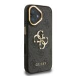 Guess PU 4G Metal Logo Stand Camera Frame Black Kryt iPhone 16