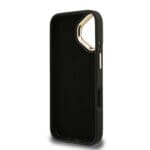 Guess PU 4G Metal Logo Stand Camera Frame Black Kryt iPhone 16