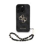 Guess PU 4G Metal Logo Strap Black Kryt iPhone 16 Pro Max