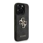 Guess PU 4G Metal Logo Strap Black Kryt iPhone 16 Pro Max