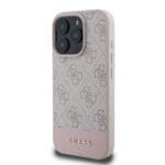 Guess PU 4G Stripe Pink Kryt iPhone 16 Pro