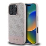 Guess PU 4G Stripe Pink Kryt iPhone 16 Pro Max