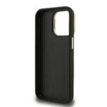 Guess PU Grained 4G Logo Stand Camera Frame Black Kryt iPhone 15 Pro