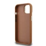 Guess PU Grained 4G Logo Stand Camera Frame Brown Kryt iPhone 15