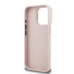 Guess PU Grained 4G Logo Stand Camera Frame Pink Kryt iPhone 15 Pro