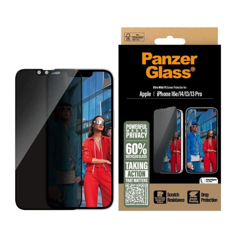 PanzerGlass Privacy Tempered Glass UWF Apple Black iPhone 16e/14/13