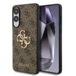 Guess PU 4G Metal Logo Brown Kryt Samsung Galaxy S25 Edge