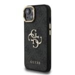 Guess PU 4G Metal Logo Stand Camera Frame Black Kryt iPhone 13