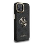 Guess PU 4G Metal Logo Stand Camera Frame Black Kryt iPhone 13