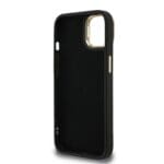 Guess PU 4G Metal Logo Stand Camera Frame Black Kryt iPhone 13