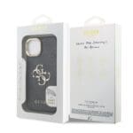 Guess PU 4G Metal Logo Stand Camera Frame Black Kryt iPhone 13