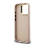 Guess PU 4G Metal Logo Stand Camera Frame Pink Kryt iPhone 15 Pro