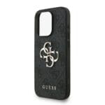 Guess PU 4G Metal Logo Strap Black Kryt iPhone 15 Pro Max
