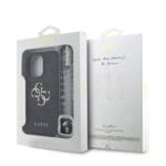 Guess PU 4G Metal Logo Strap Black Kryt iPhone 15 Pro Max